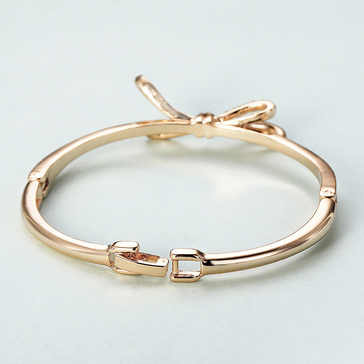 Women's Bracelets, Diamonds, Bows, Rose Gold Alloy Bracelets